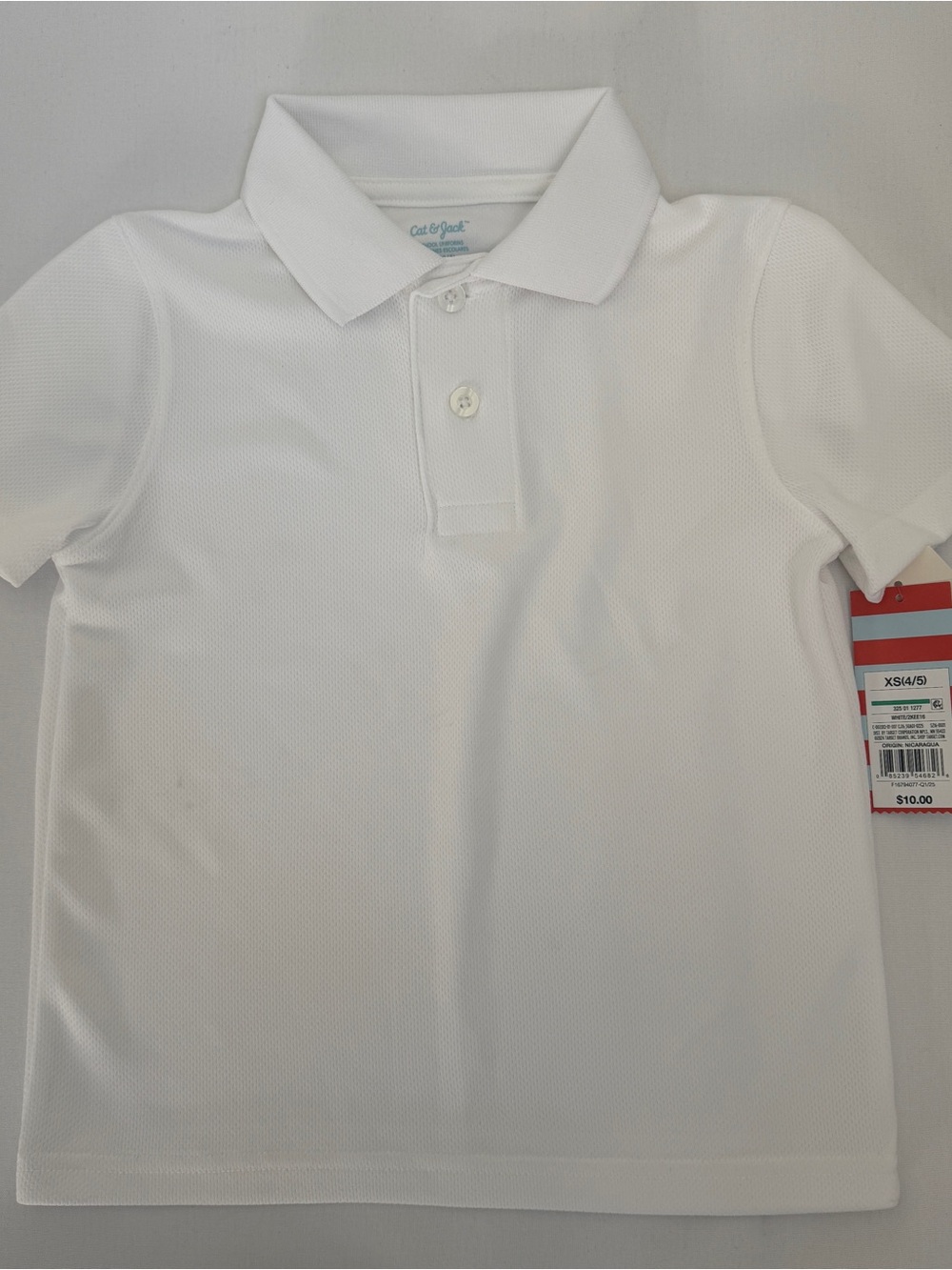 Cat & Jack White Polo Shirt XS 4/5 School Uniform NWT